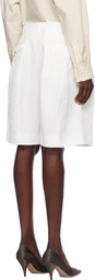 Black Comme des Garçons White Polyester Twill Shorts