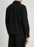 Les Deux Layton Subtle Flower Print Denim Jacket Black