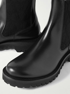 Valentino Garavani - Toile Iconographe Glossed-Leather Chelsea Boots - Black