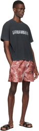 Stockholm (Surfboard) Club Red Embroidered-Logo Swim Shorts