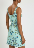 Emilia Wickstead Einna Floral-print Faille Mini Dress Blue