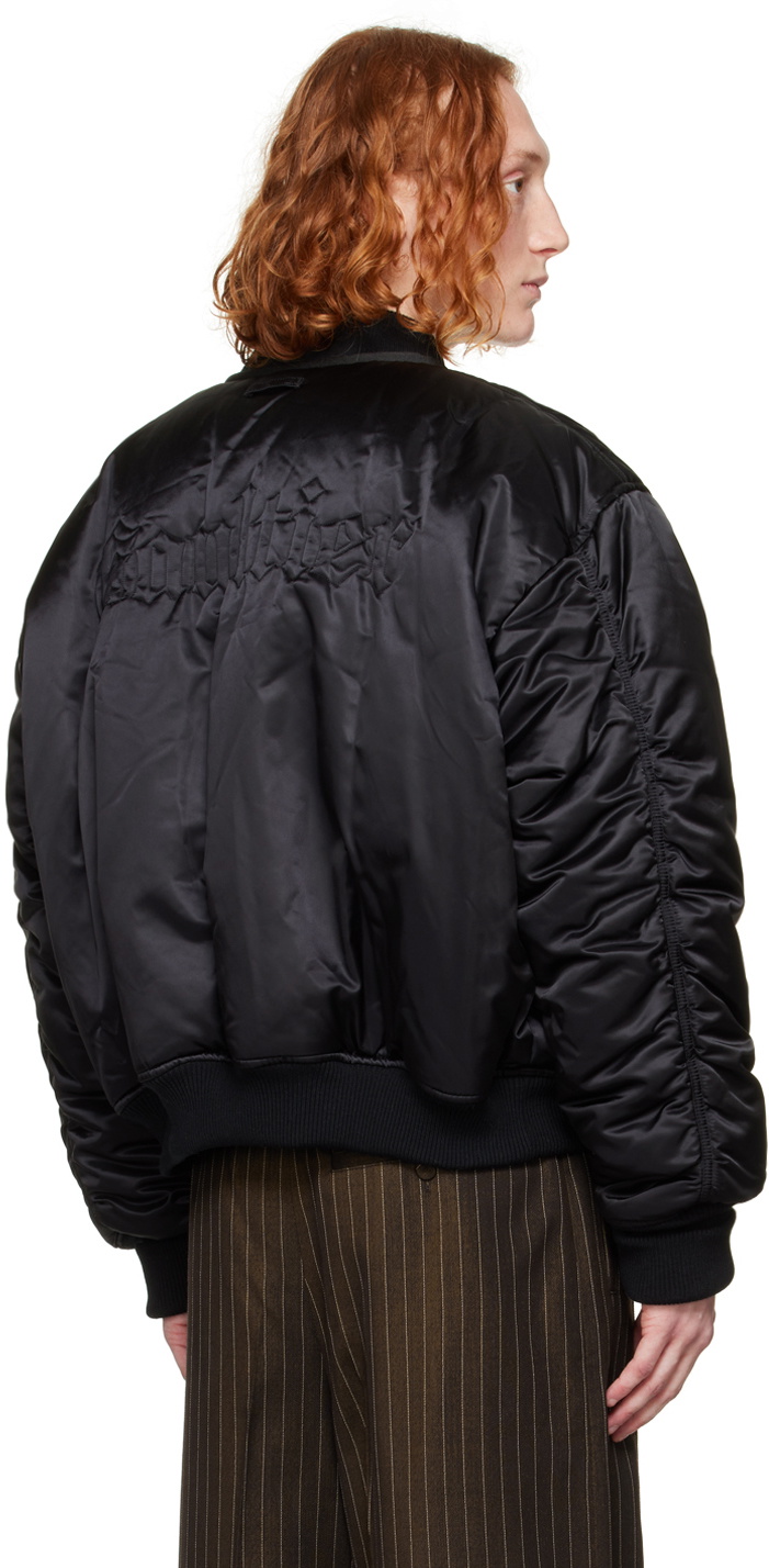 Jean Paul Gaultier Black Stand Collar Bomber Jacket