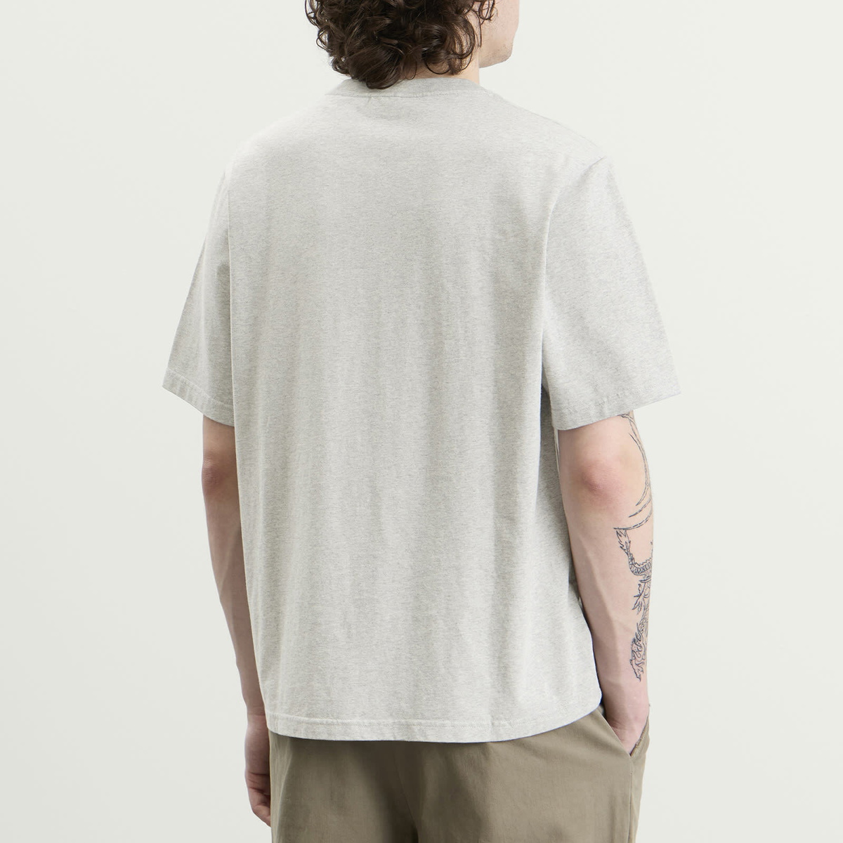 NN07 Men's Jett Embroidered T-Shirt in Grey Melange