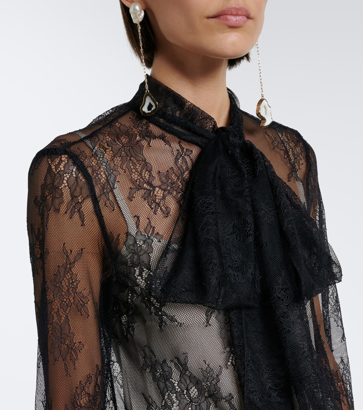 Erdem Bow-detail floral lace blouse
