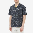 Gitman Vintage Men's Indigo Bandana Camp Collar Shirt in Navy