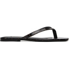 TOTEME Brown Croco-Embossed Flip-Flops