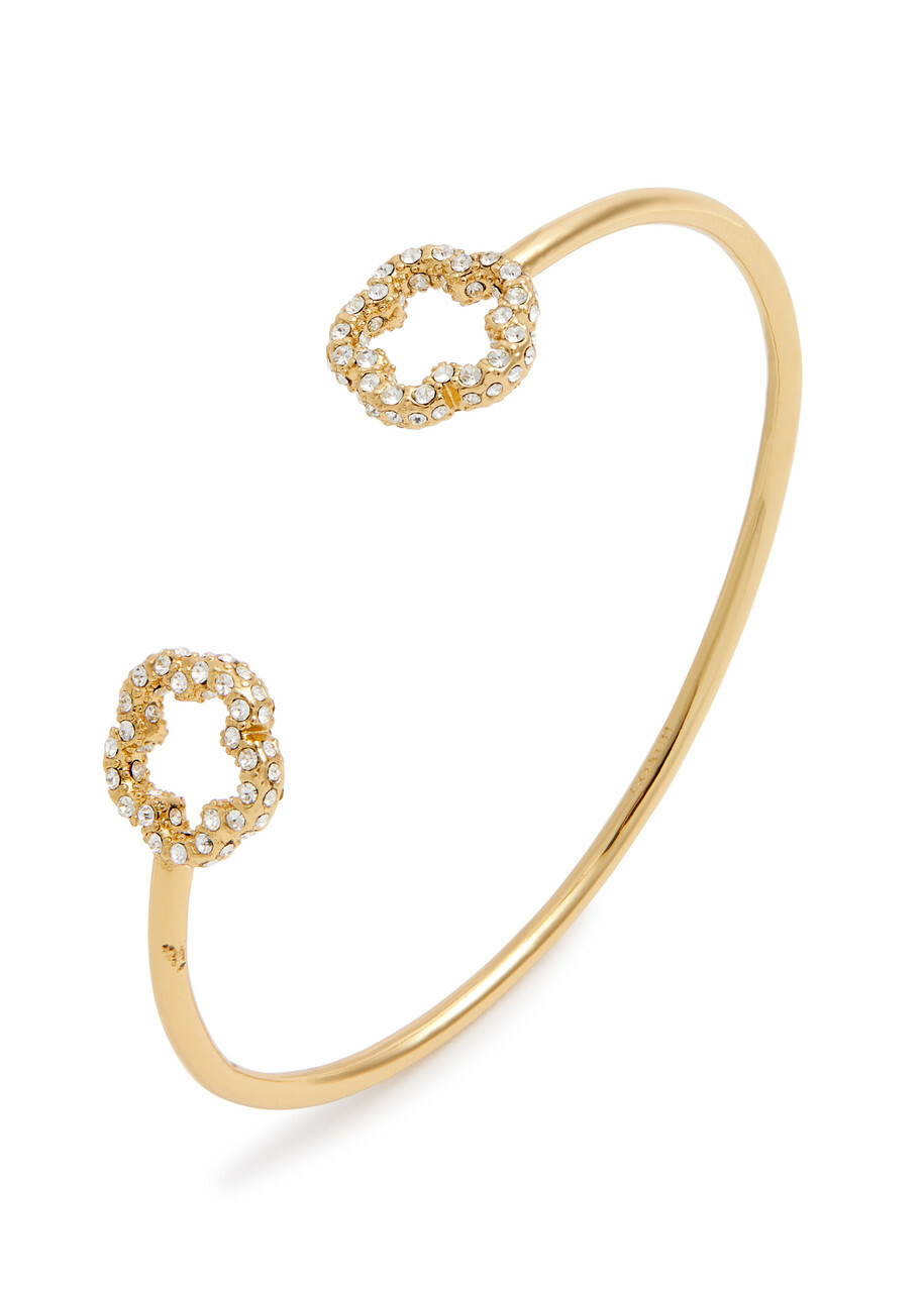 Coach Tea Rose Crystal-embellished Cuff - Gold - One Size