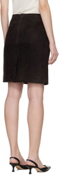 Loulou de Saison Brown Engel Suede Pencil Midi Skirt