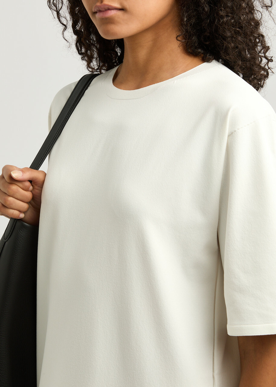 The Row Gitu Knitted Midi T-shirt Dress White The Row The Row Gitu Knitted Midi T-shirt Dress White The Row