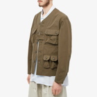 Uniform Bridge Men's Multi Pocket Cardigan in Olive