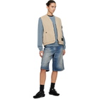 Stone Island Beige 6100007 Organic Panama Cotton 'Old' Effect Vest