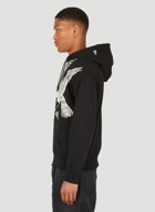 Graphic Print Hooded Sweatshirt in Black