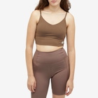 New Balance Women's Soft Bra Top in Dark Mushroom