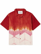 Story Mfg. - Greetings Camp-Collar Tie-Dyed Cotton and Linen-Blend Shirt - Red