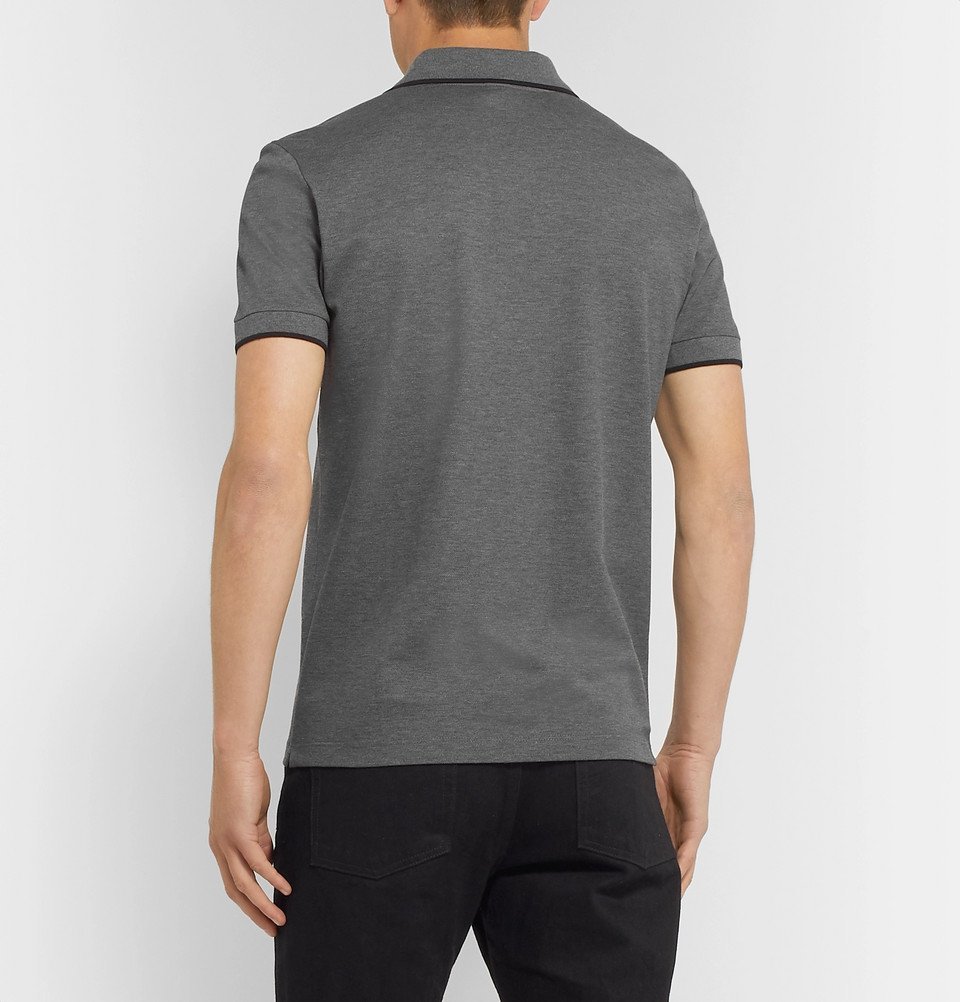 Slim-Fit Contrast-Tipped Cotton-Piqué Polo Shirt