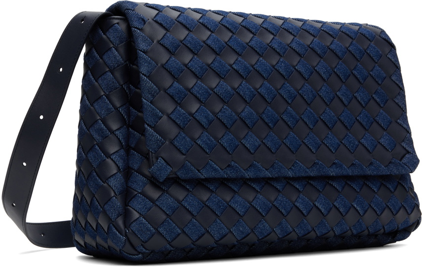 Bottega Veneta Navy & Indigo Large Cobble Messenger Bag Bottega Veneta