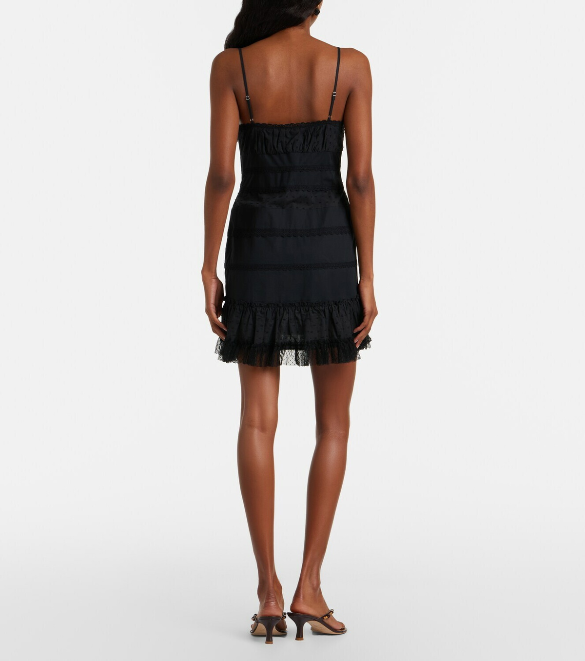Staud Halie ruffled cotton-blend poplin minidress
