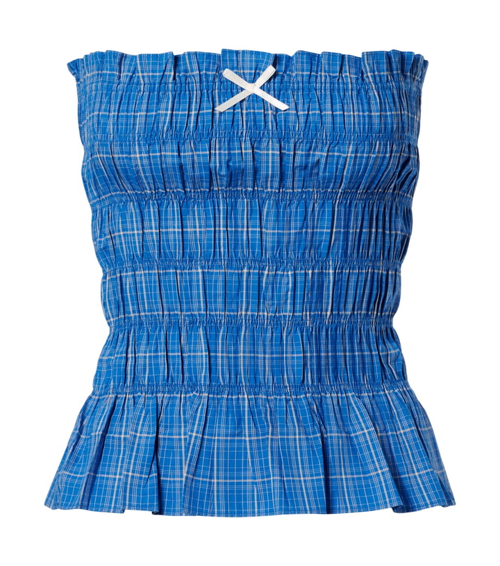 Photo: Faithfull Leya gathered plaid cotton top