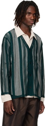 South2 West8 Green Poly Lace V-neck Cardigan