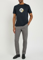 PS Paul Smith Zebra Printed Cotton T-shirt Navy