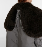 Loewe Faux fur-trimmed coat