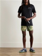Nike Running - Stride Straight-Leg Mesh-Panelled Printed Dri-FIT Ripstop Drawstring Shorts - Green