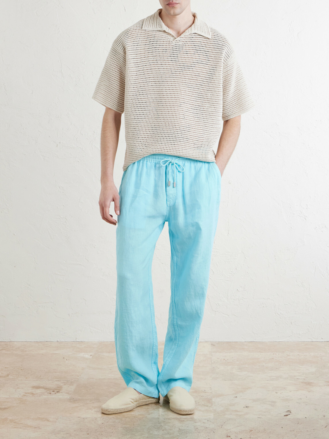 Vilebrequin - Pacha Straight-Leg Linen Drawstring Trousers - Blue
