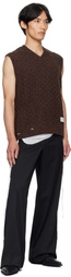MM6 Maison Margiela Brown V-Neck Sweater Vest
