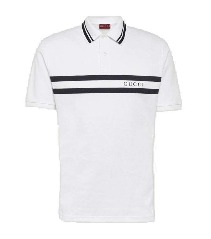 Photo: Gucci Logo cotton-blend piqué polo shirt