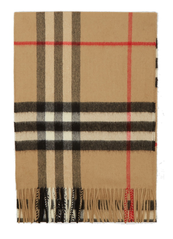 Photo: Vintage Check Knit Scarf in Beige