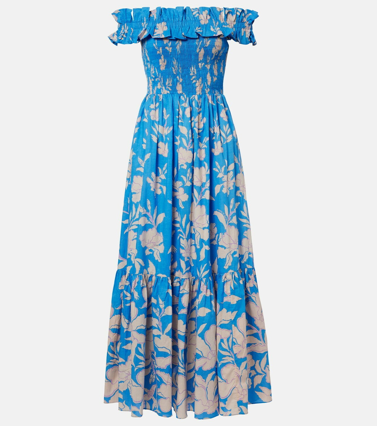 Poupette St Barth Suzanne shirred cotton muslin maxi dress