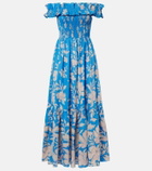 Poupette St Barth Suzanne shirred cotton muslin maxi dress