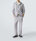 Brioni Cotton-blend zip-up hoodie