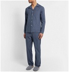 Hamilton and Hare - Camp-Collar Brushed Cotton-Flannel Pyjama Shirt - Blue