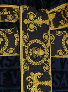 Versace baroque Blue Bathrobe With All-over Logo Print In Cotton Home