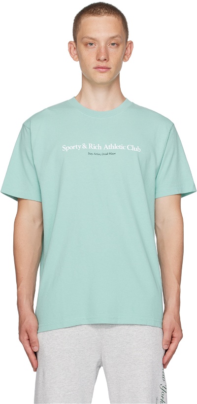 Photo: Sporty & Rich Blue Athletic Club T-Shirt