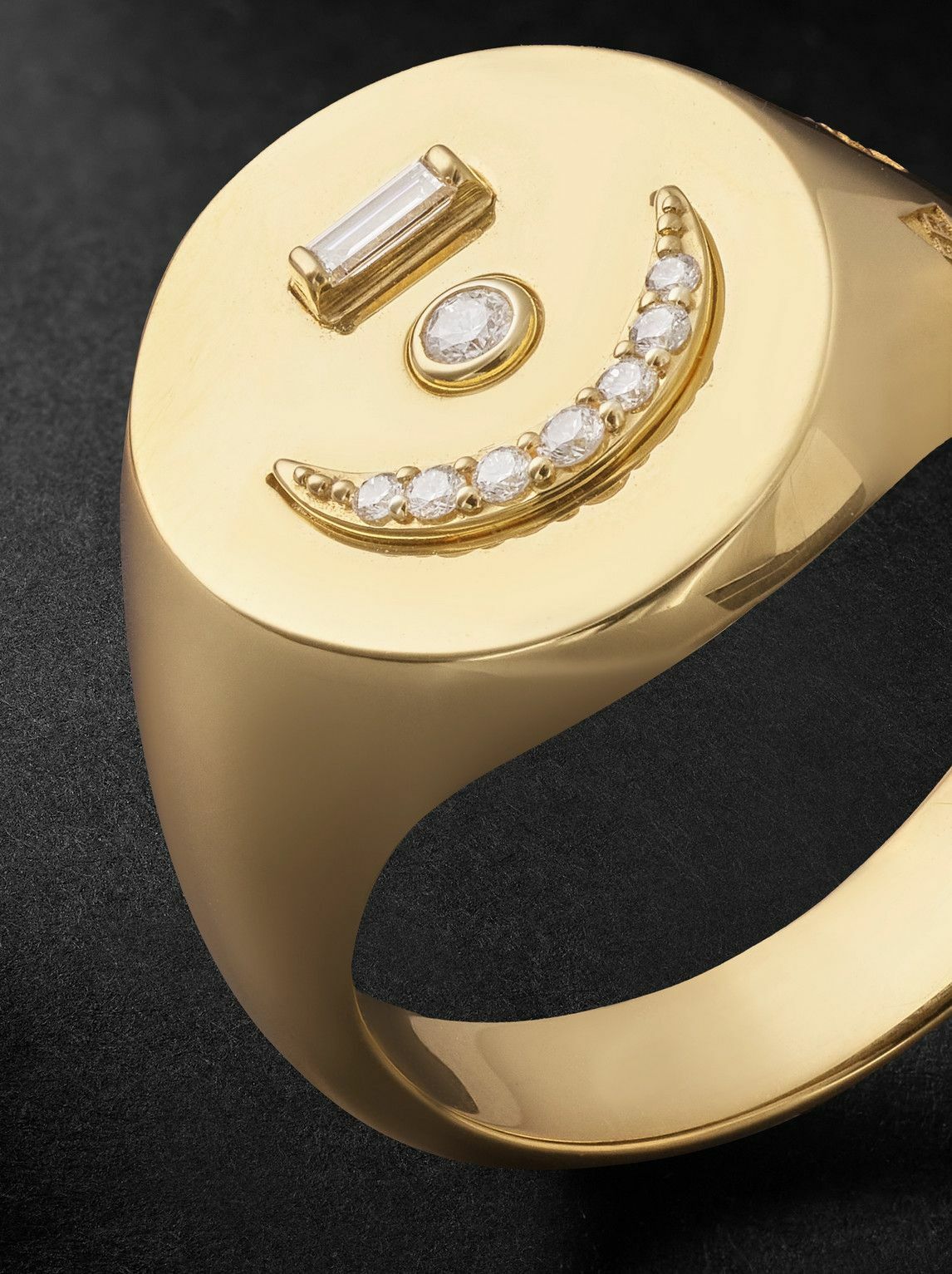 Foundrae - Pause 18-Karat Gold Diamond Signet Ring - Gold