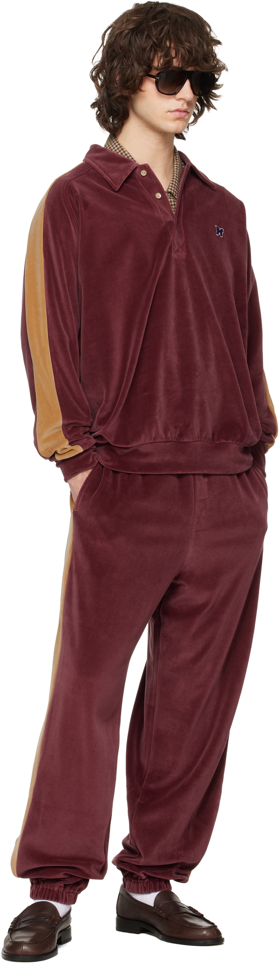 NEEDLES Burgundy Side Line Sweatpants