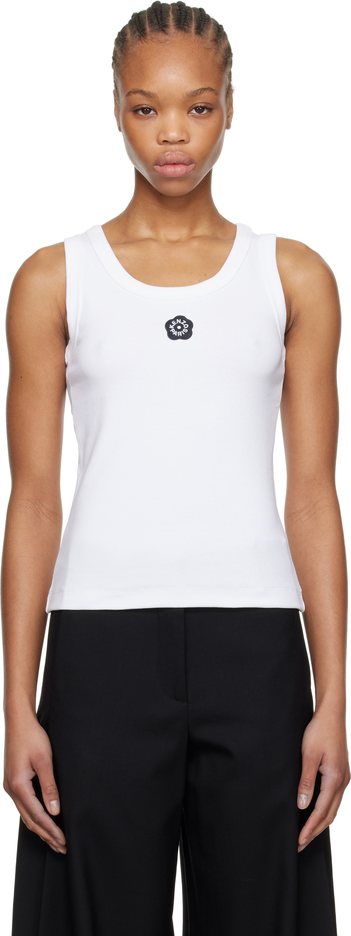 Kenzo White Kenzo Paris 'Boke Flower 2.0' Rib Tank Top