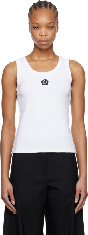 Photo: Kenzo White Kenzo Paris 'Boke Flower 2.0' Rib Tank Top