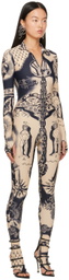Jean Paul Gaultier Beige Graphic Jumpsuit