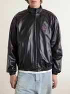 Balenciaga - Logo-Embossed Leather Jacket - Black