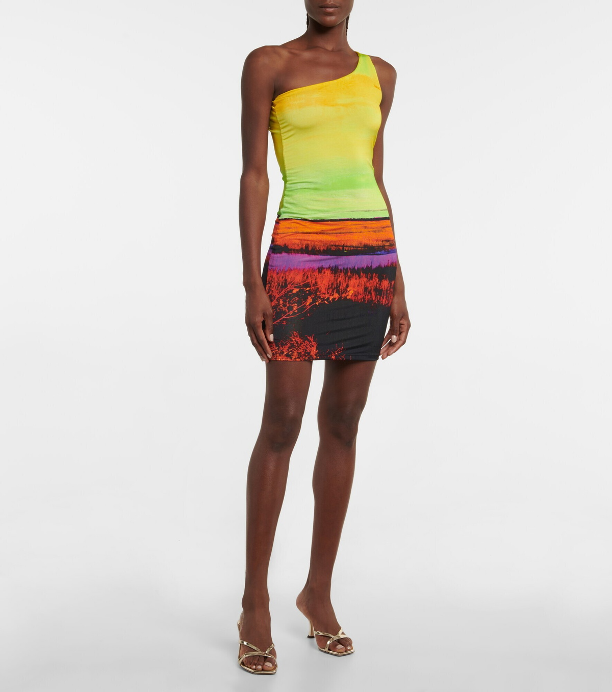 Louisa Ballou - Plunge one-shoulder minidress