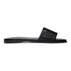 Jimmy Choo Black Minea JC Flat Sandals
