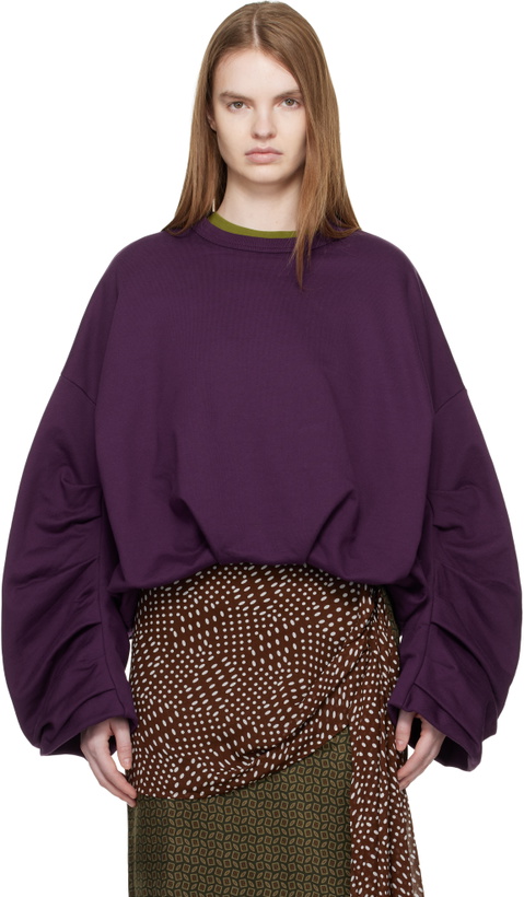 Photo: Dries Van Noten Purple Draped Sweatshirt