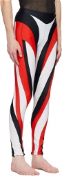 Mugler White & Red Spiral Leggings