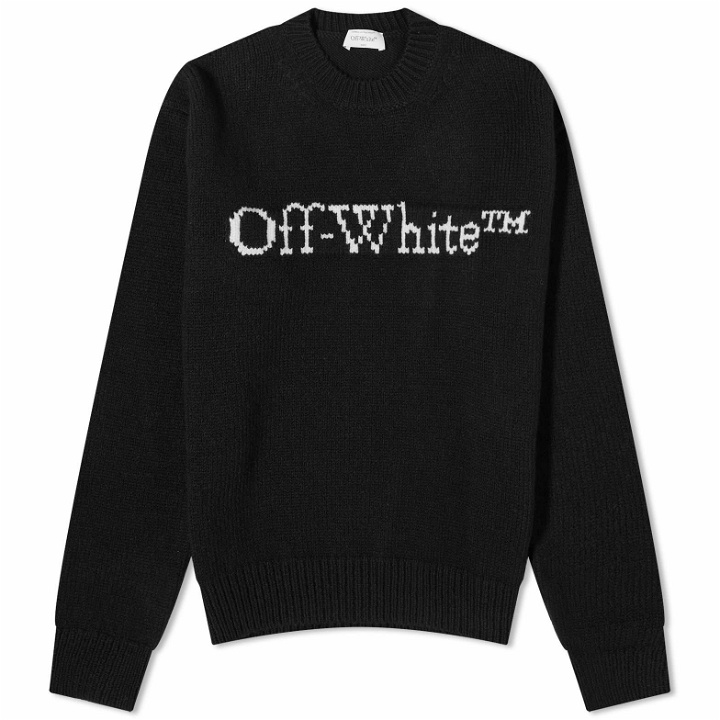 Photo: Off-White Men's Logo Crew Knit in Black/White