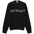 Off-White Men's Logo Crew Knit in Black/White