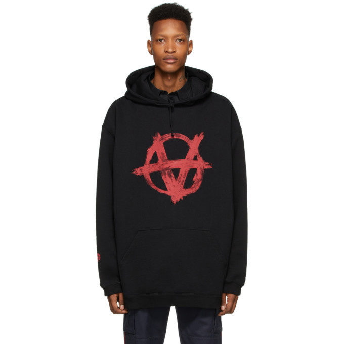 Photo: VETEMENTS Black and Red Anarchy Hoodie