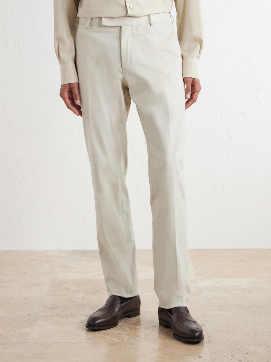 Brioni - Straight-Leg Stretch-Cotton Gabardine Trousers - Neutrals
